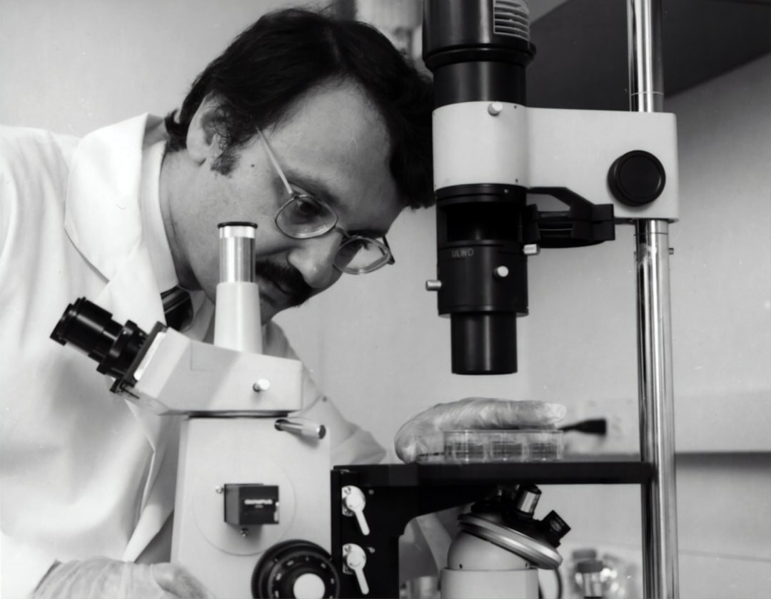 Portrait of a European man researcher